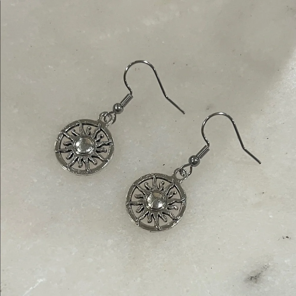 3/$30 • Silver Sunburst Boho Mystical Earrings